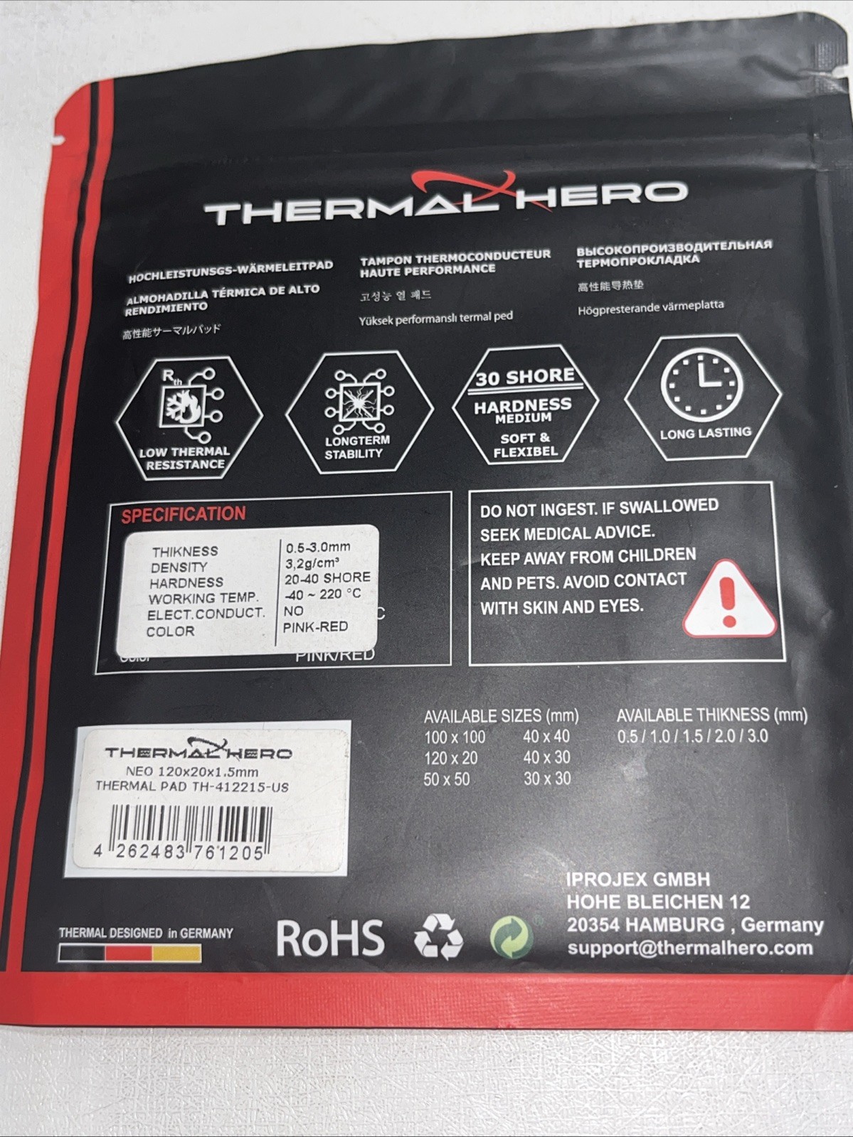 Sealed Thermal Hero Neo Series Pad, High Performance