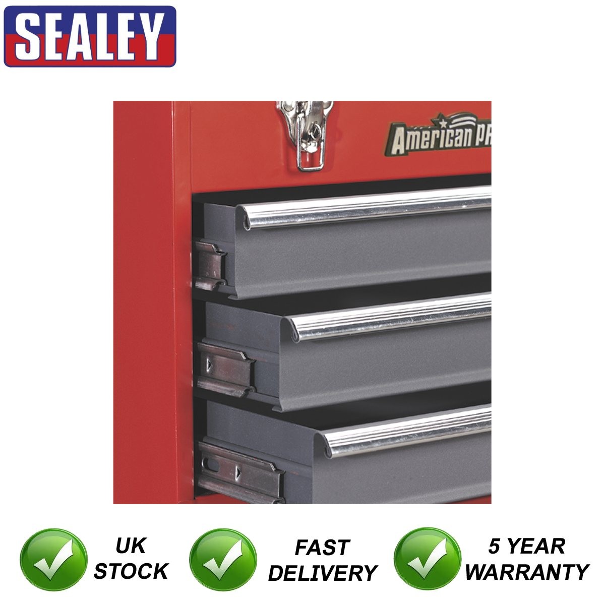 Sealey American PRO� Tool Chest 3 Drawer Red/Grey AP9243BB