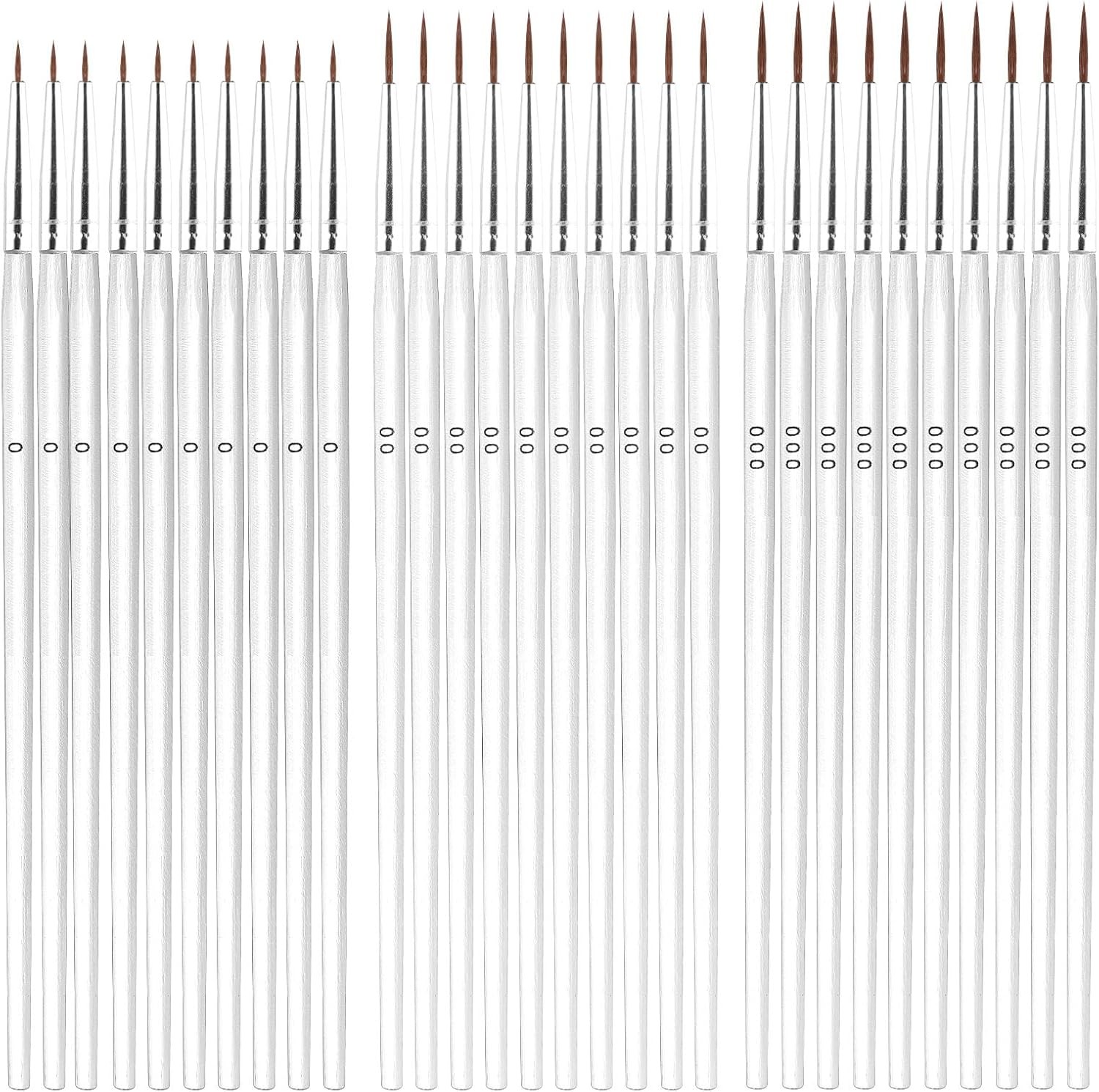 30pcs Detail Paint Brushes, Fine Tip Paint Brush with 3 Sizes #0#00#000 Mini Tin