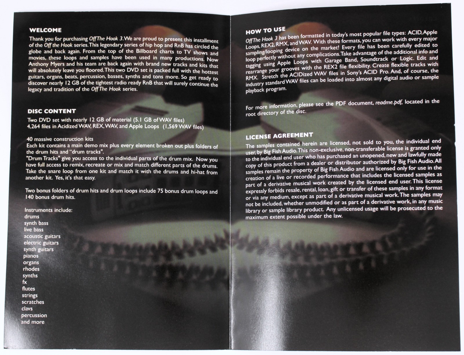 Big Fish Off The Hook 3 Sample/Sound Library/Sampling 2 CD Acid Wav Rex Rmx