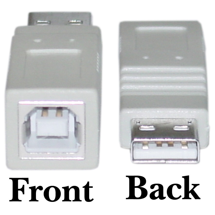 USB A to B Adapter  Type A Male to Type B Female Part #: 30U1-03200