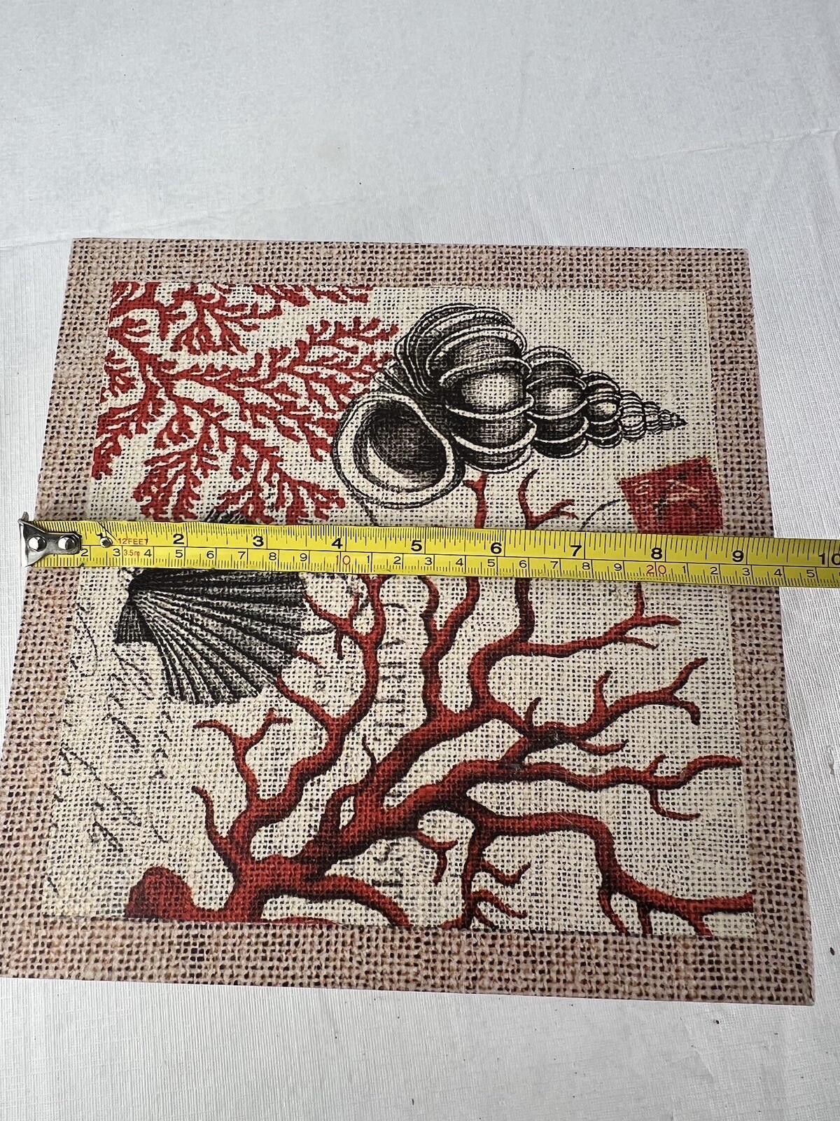 9.5x9.5x4.75 Trinket Box Tree Scallop Sea Shell Hinged Hook Closure
