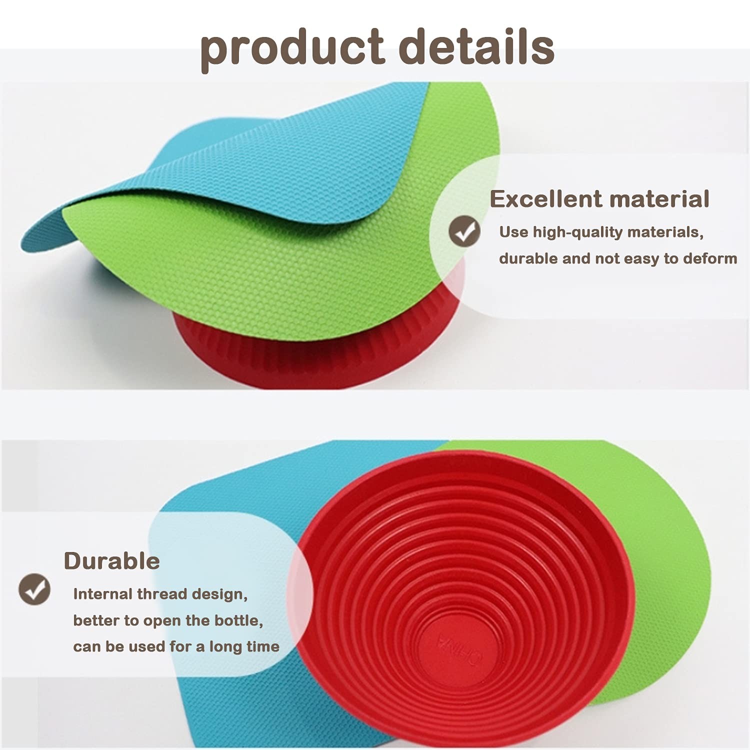 Jar Gripper Multi Purpose Reusable Rubber Small, Teal, Green