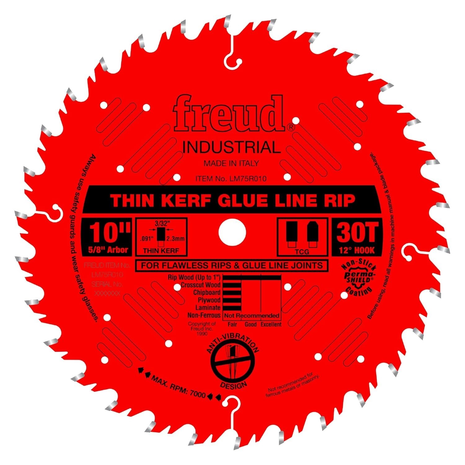 30 Teeth 10" Thin Kerf Ripping Blade for Efficient Woodworking Performance