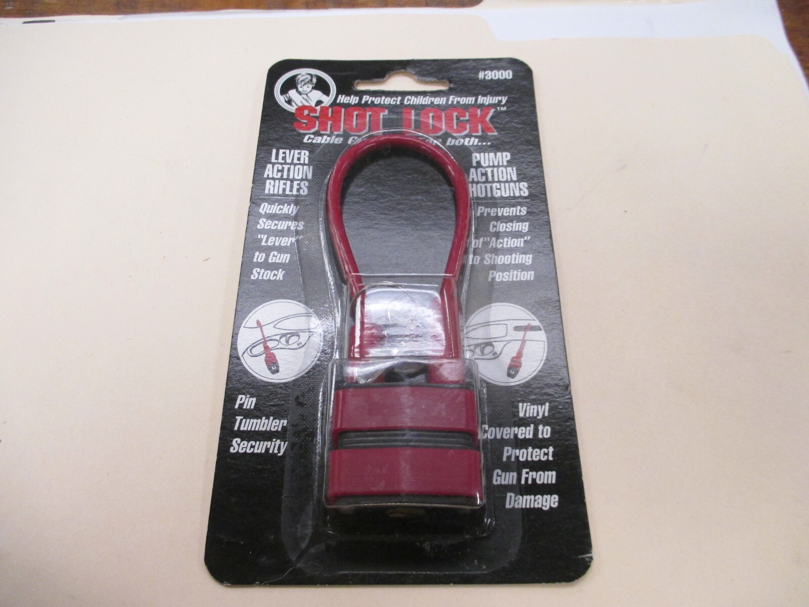 Shot Lock #3000 Firearm Cable Lock for Shotguns, Hand Guns