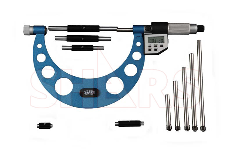 Shars 0-6" Electronic Interchangeable Anvil Micrometer Set New R]