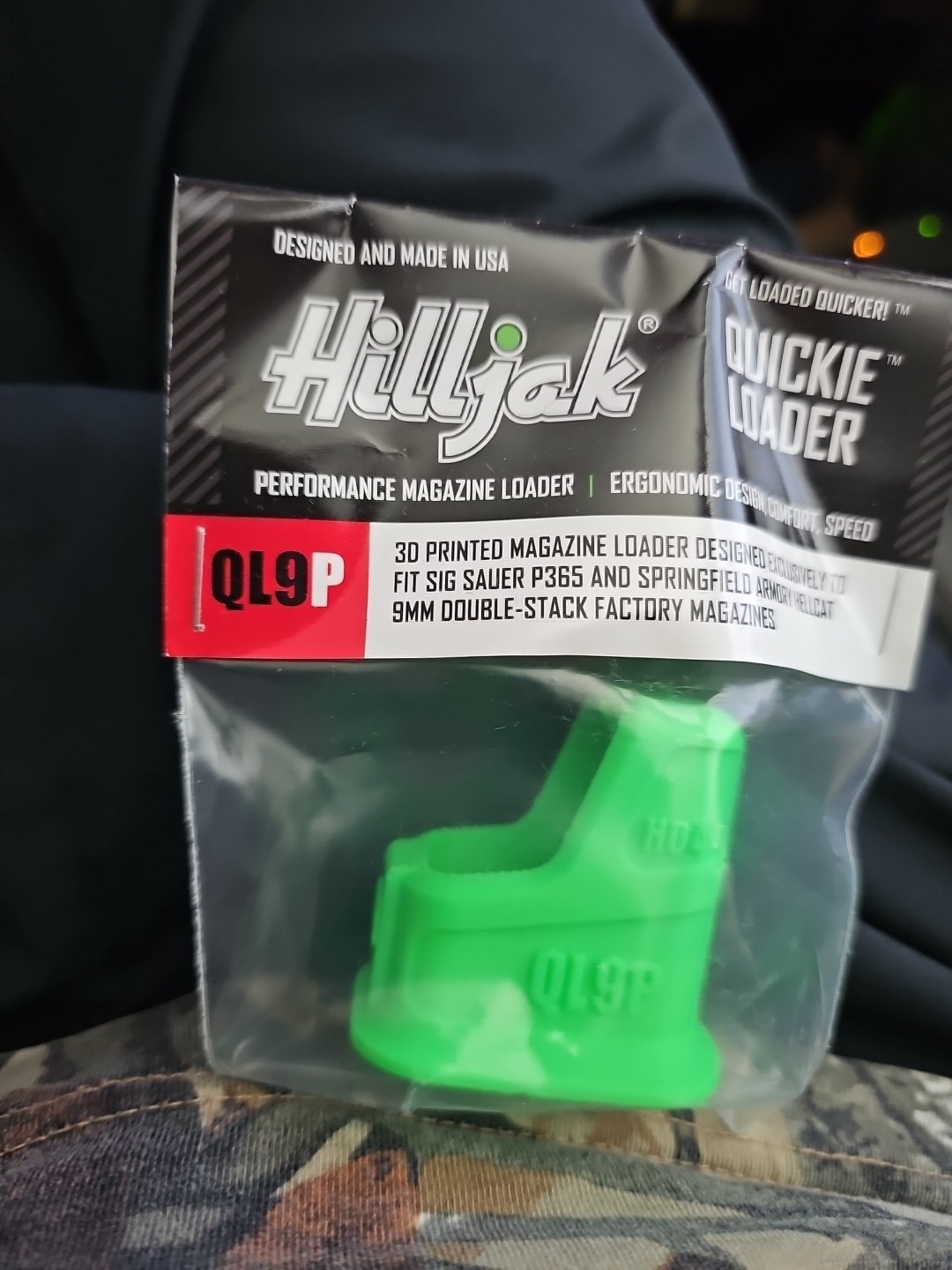 Ruger Max-9 Magazine Speed Loader, Hilljak QL9P-Neon Green