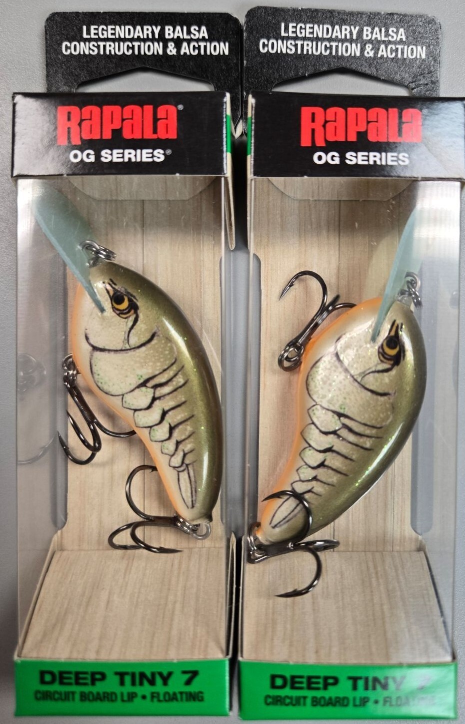 2-Rapala Tiny 7 OG Series, Rootbeer Crawdad  2-1/4"  5/16 oz (RTBC) BR34