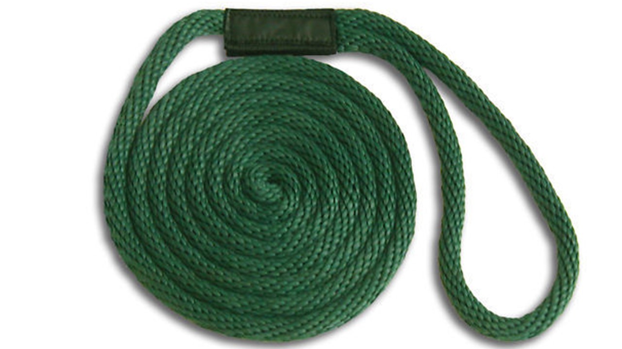 Solid Braid Nylon Dock Line- 1/2" x 10' - Floats! Fade Proof  USA / FOREST GREEN