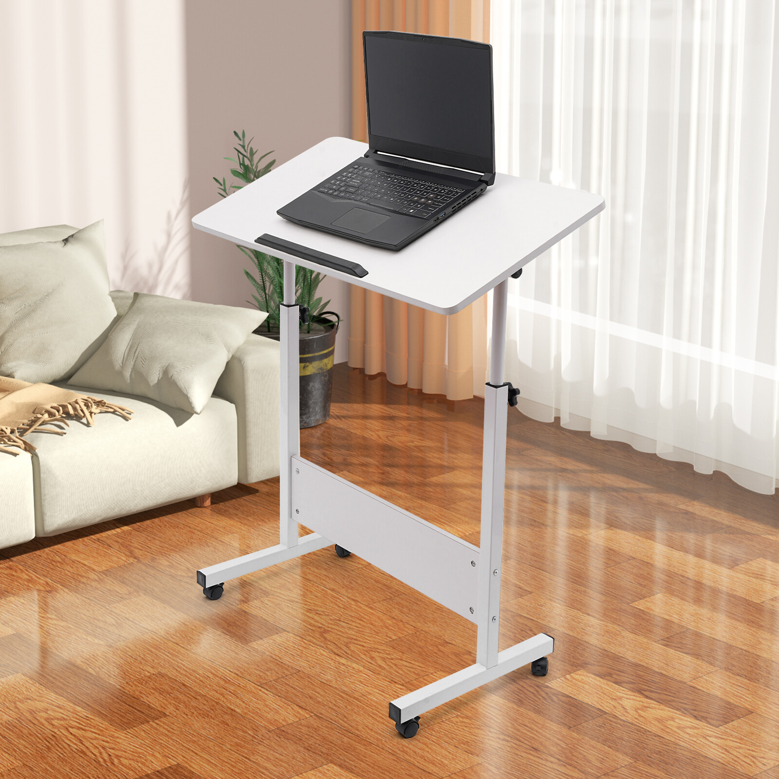Adjustable Height Standing Desk Moveable Laptop Desk Write Table Computer Stand