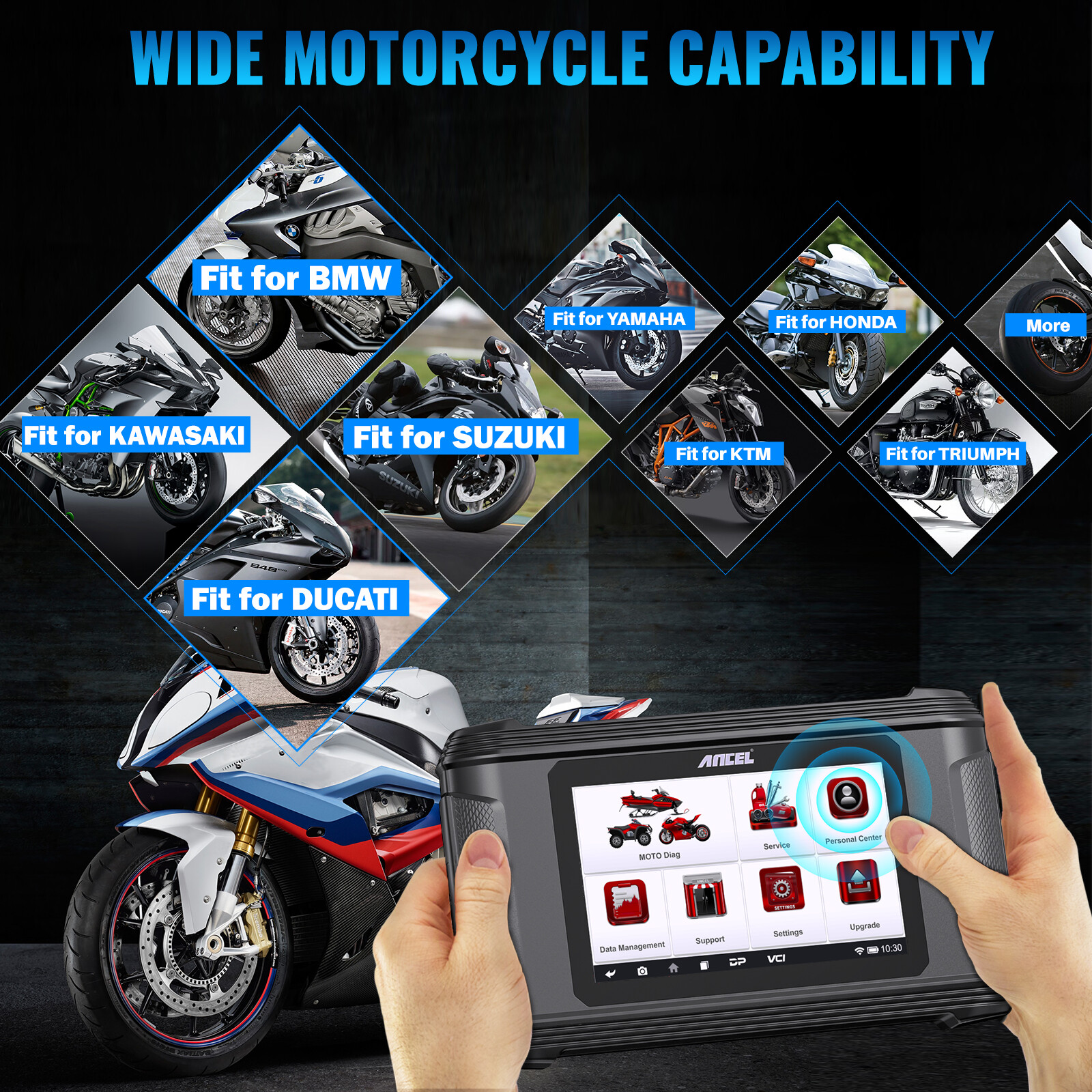 ANCEL MT500 All System Motorcycle Diagnosis Oil Light & ABS Reset OBD2 Scanner