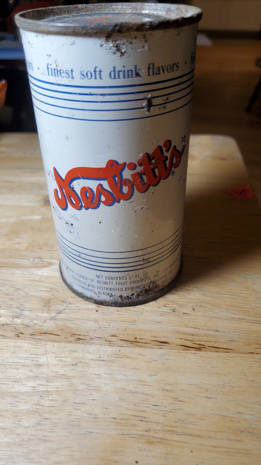 Flat Top Vintage Soda Can NESBITT ORANGE Flavor