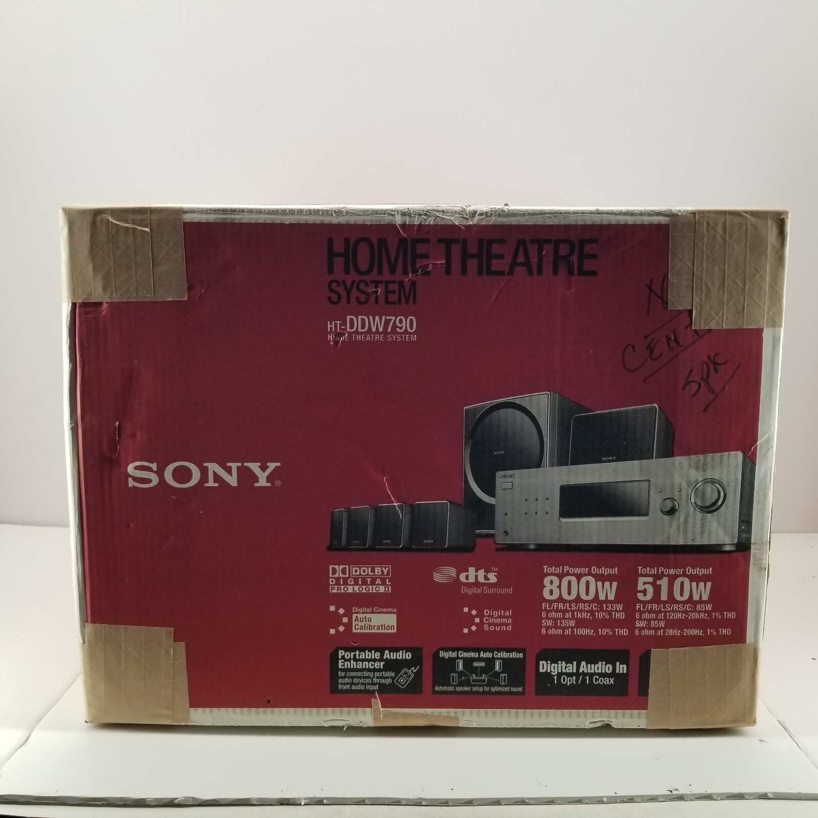 Sony Home Theatre System HT-DDW790 800w DTS open box missing center speaker
