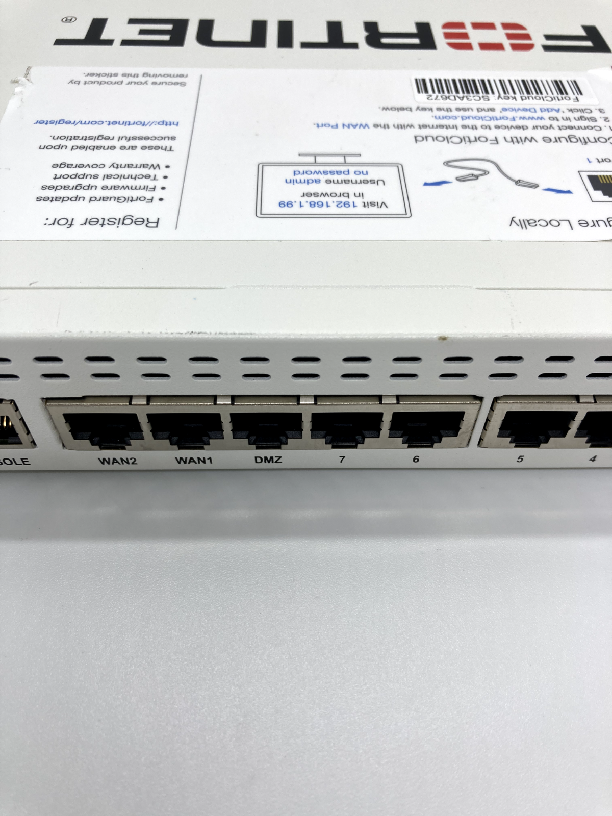 Fortinet Fortigate-60E Network Security Firewall Initialized FG-60E w/Adapter JP