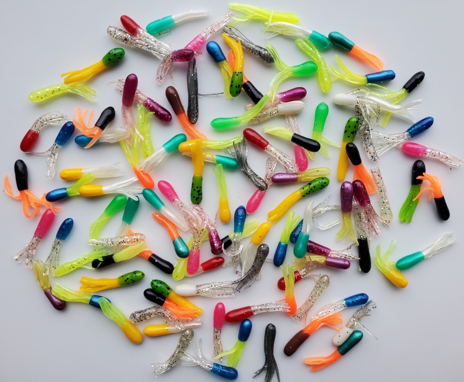 100 Count 1 inch Crappie Panfish Mini-Tubes Variety Pack