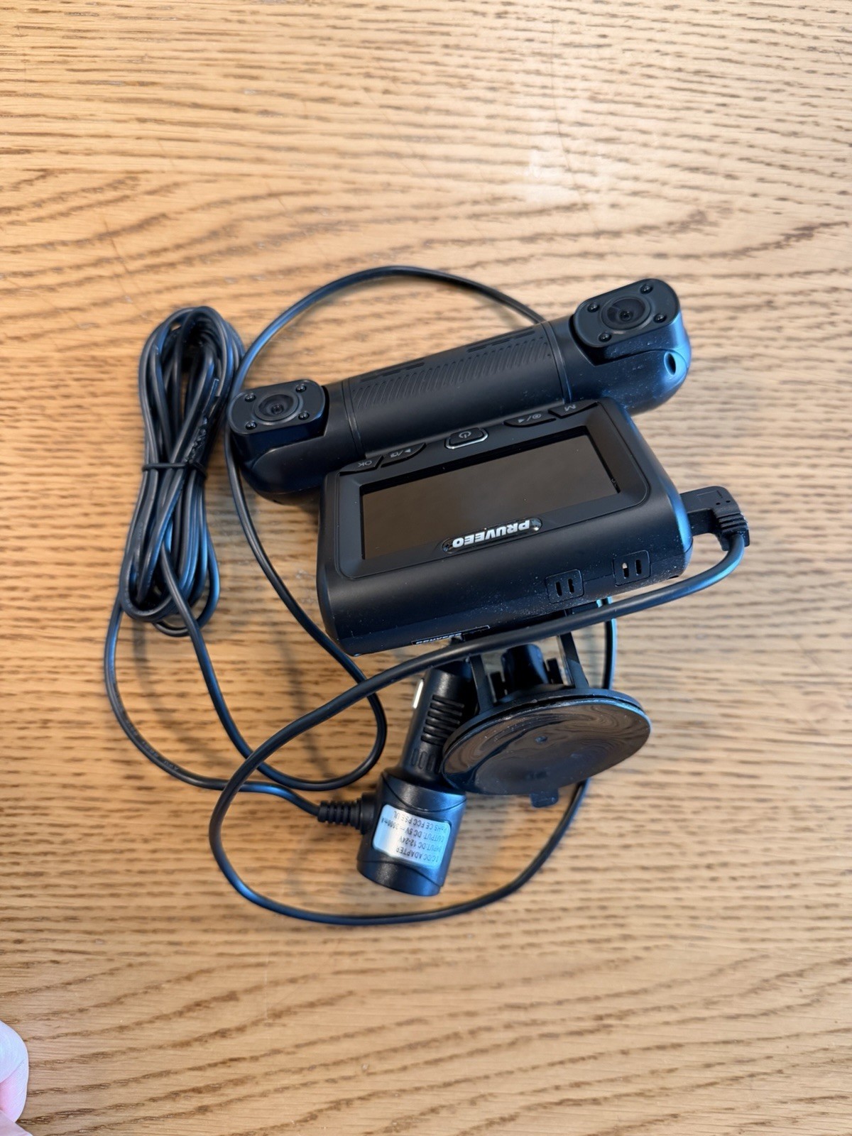 PRUVEEO 360 Degree View 3 Channel Dash Cam Front and Inside Left Right