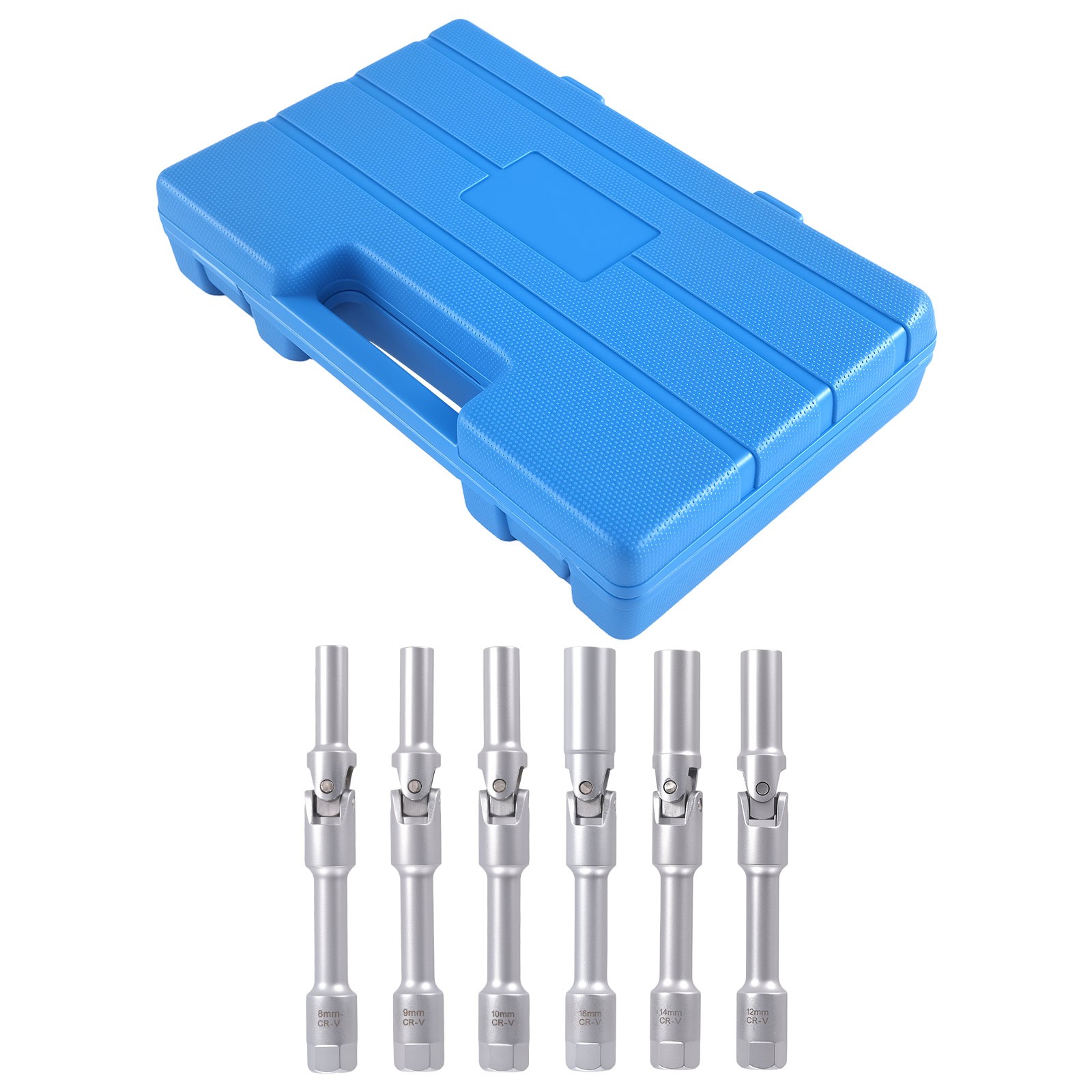 6 Point Universal Glow Plug Socket Set 3/8in. Drive Metric 6pc Swivel CRV