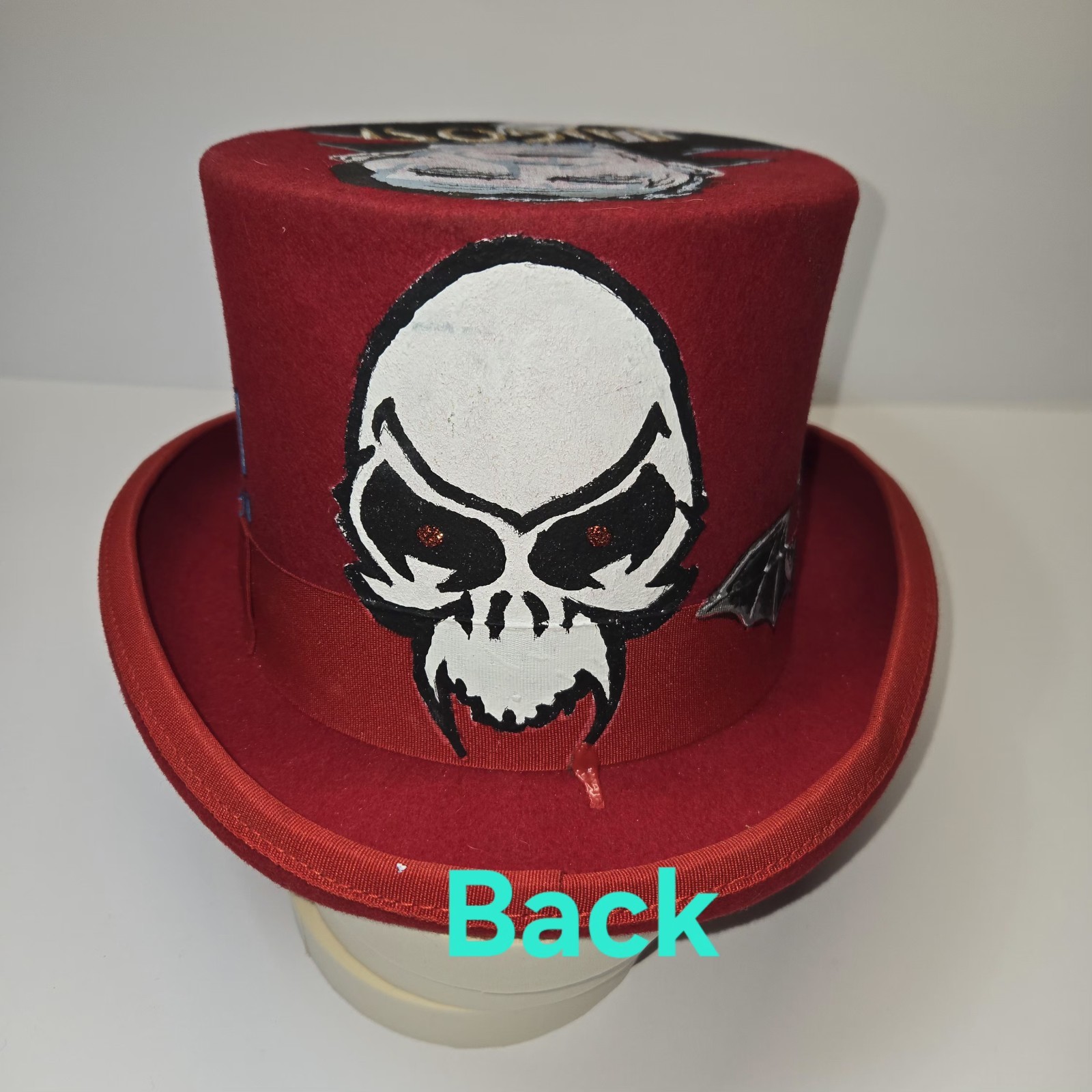 Hand Painted, Red Dracula Top Hat