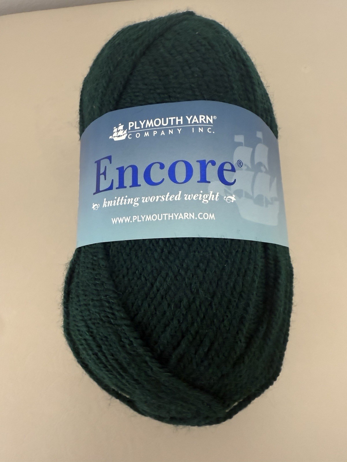 Plymouth Yarn Encore Worsted Weight – Color 0204 (Dark Green) – 100g / 200yd