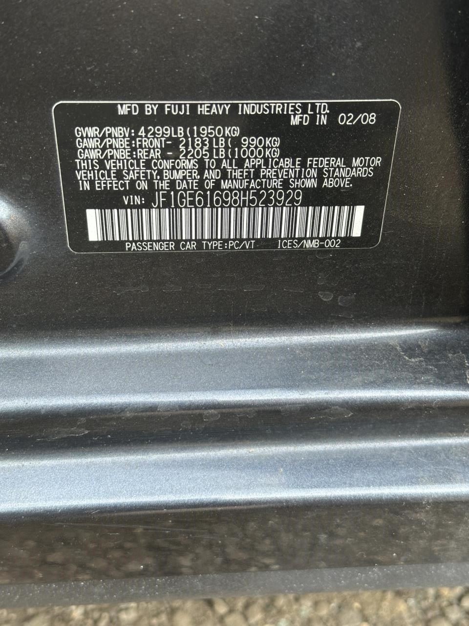 Ignition Switch Fits 2009-2010 FORESTER Assembly OEM