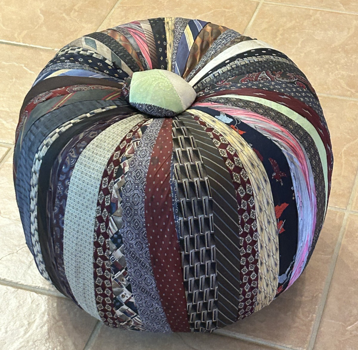 Footstool Ottoman HANDMADE TIES FOOTSTOOL Home made Tie Art