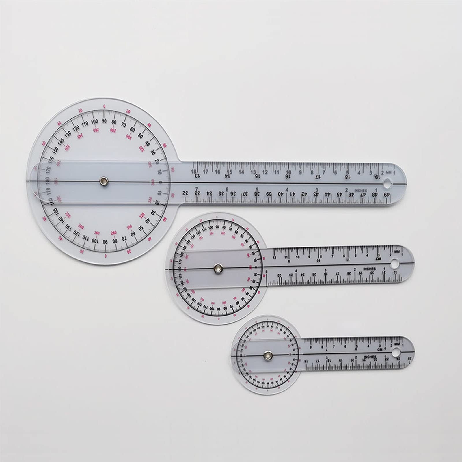 Goniometer Set of 6 with Bag 360 180 Spinal Finger Goniometers