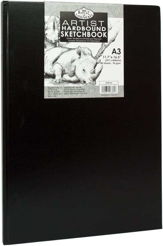 Royal & Langnickel Hardback Casebound Artist Sketchbook 80 Sheet Drawing Pad A3