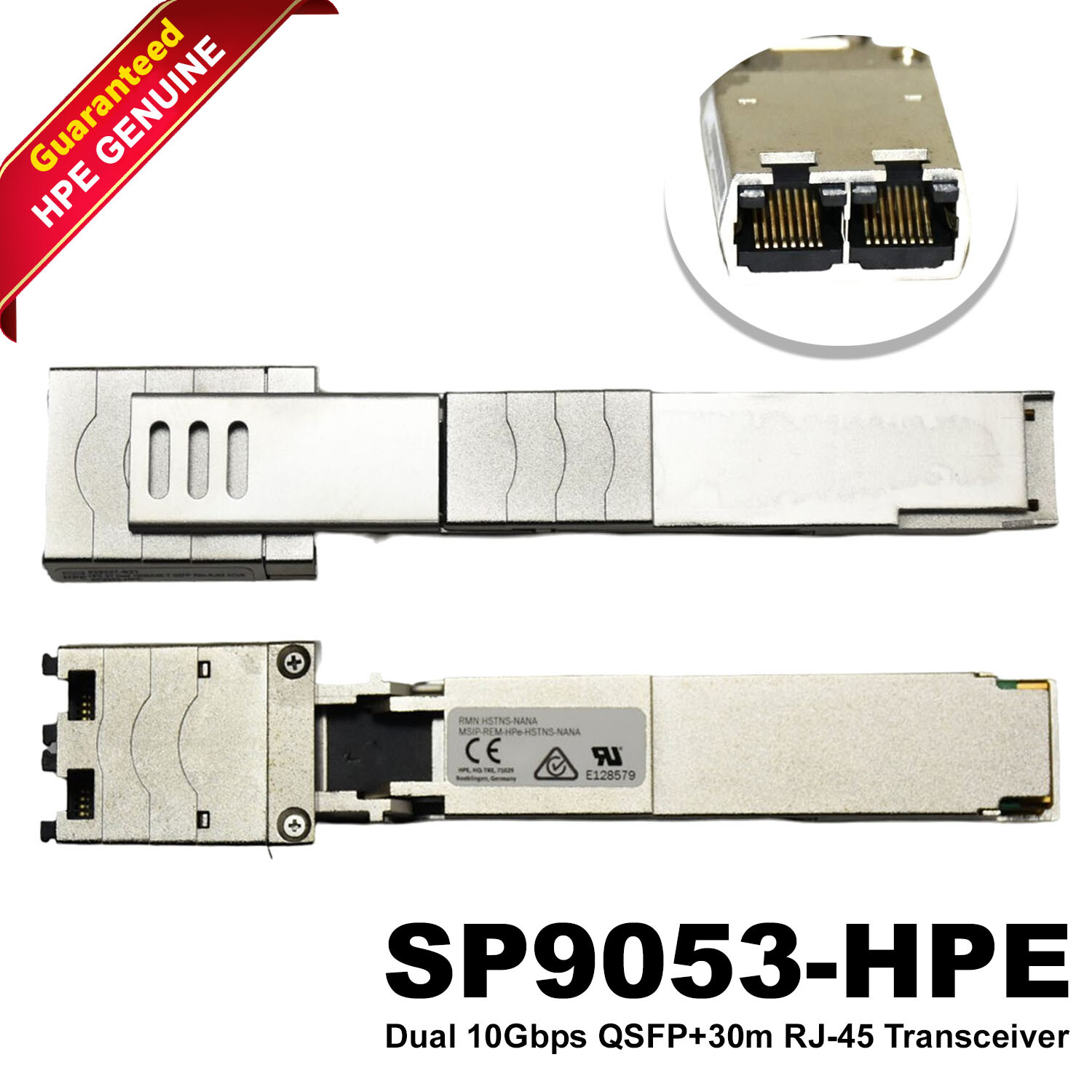 Lot of 5 HPE 10GBASE-T 2x RJ-45 Connectors 30m QSFP+ Transceiver 838327-B21