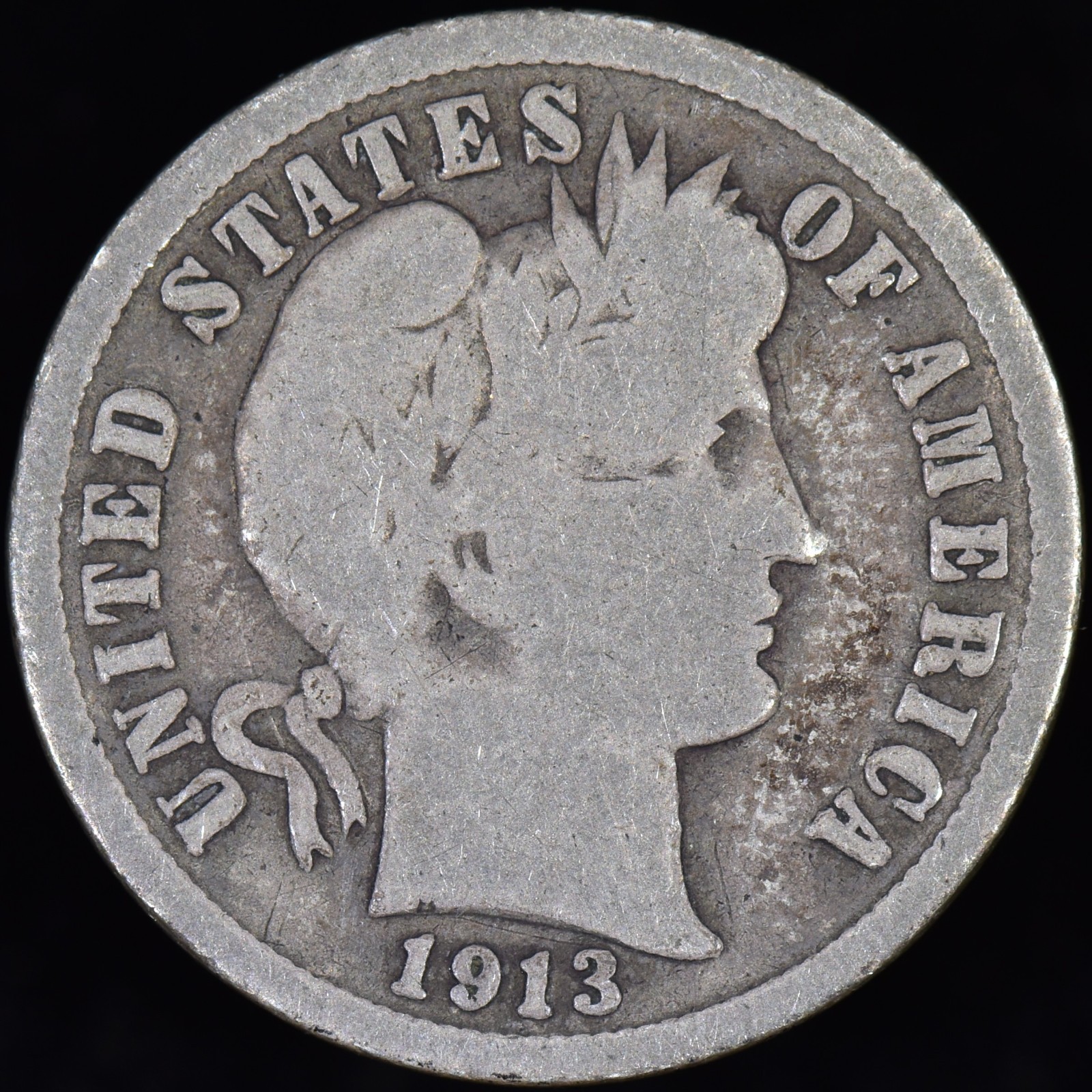 1913-S BARBER DIME ✪ VG VERY GOOD DETAILS ✪ 10C SILVER COIN SCARCE AR ◢TRUSTED◣