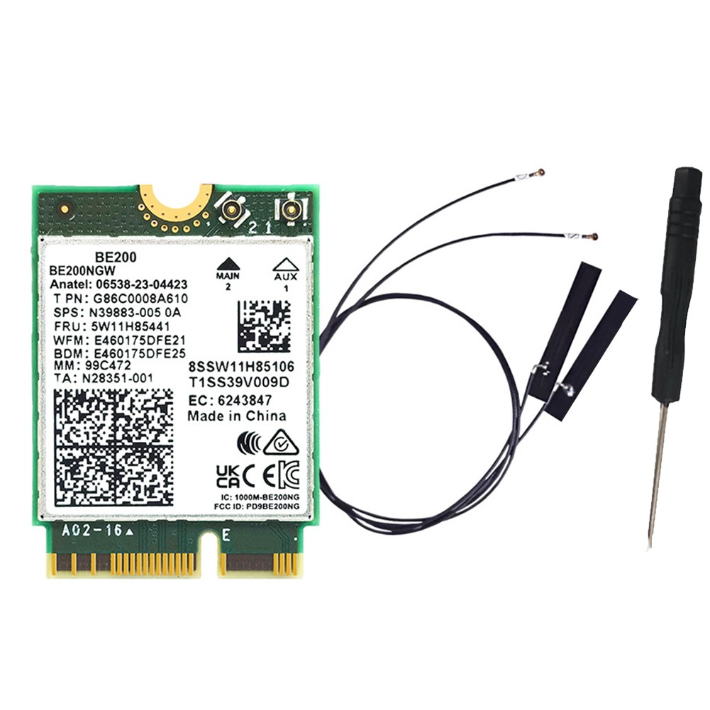 WIFI 7 BE200 BE200NGW WiFi Card+Antenna BT 5.4 802.11AX Tri-Band M.2 NGFF  6275