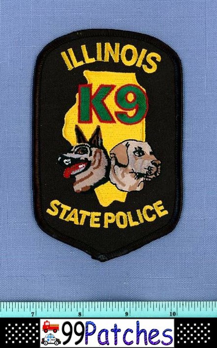 ILLINOIS STATE POLICE K-9 Highway Patrol Shoulder Patch K9 DOG CANINE 8I