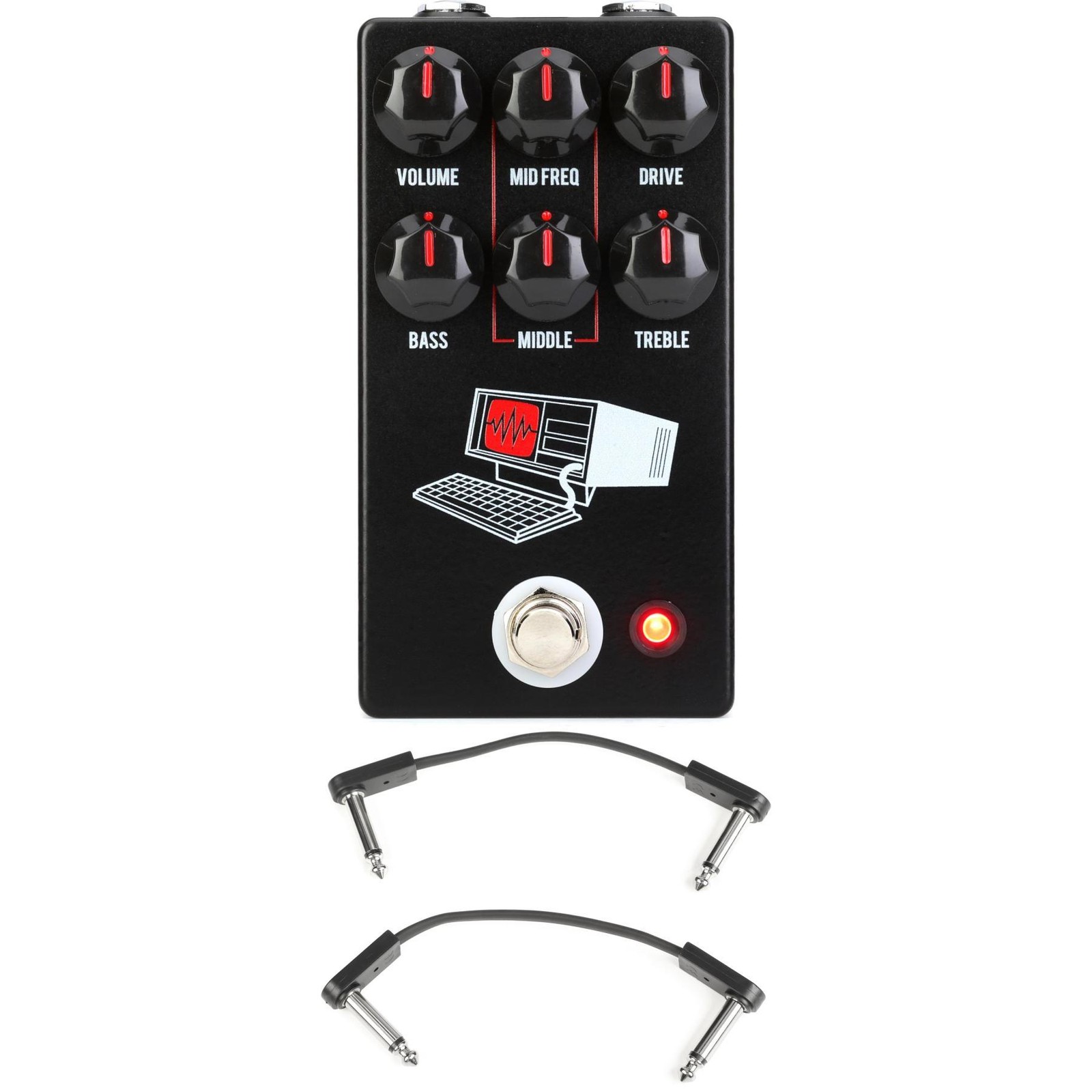 JHS Hard Drive Distortion Pedal with EBS Patch Cables - Black