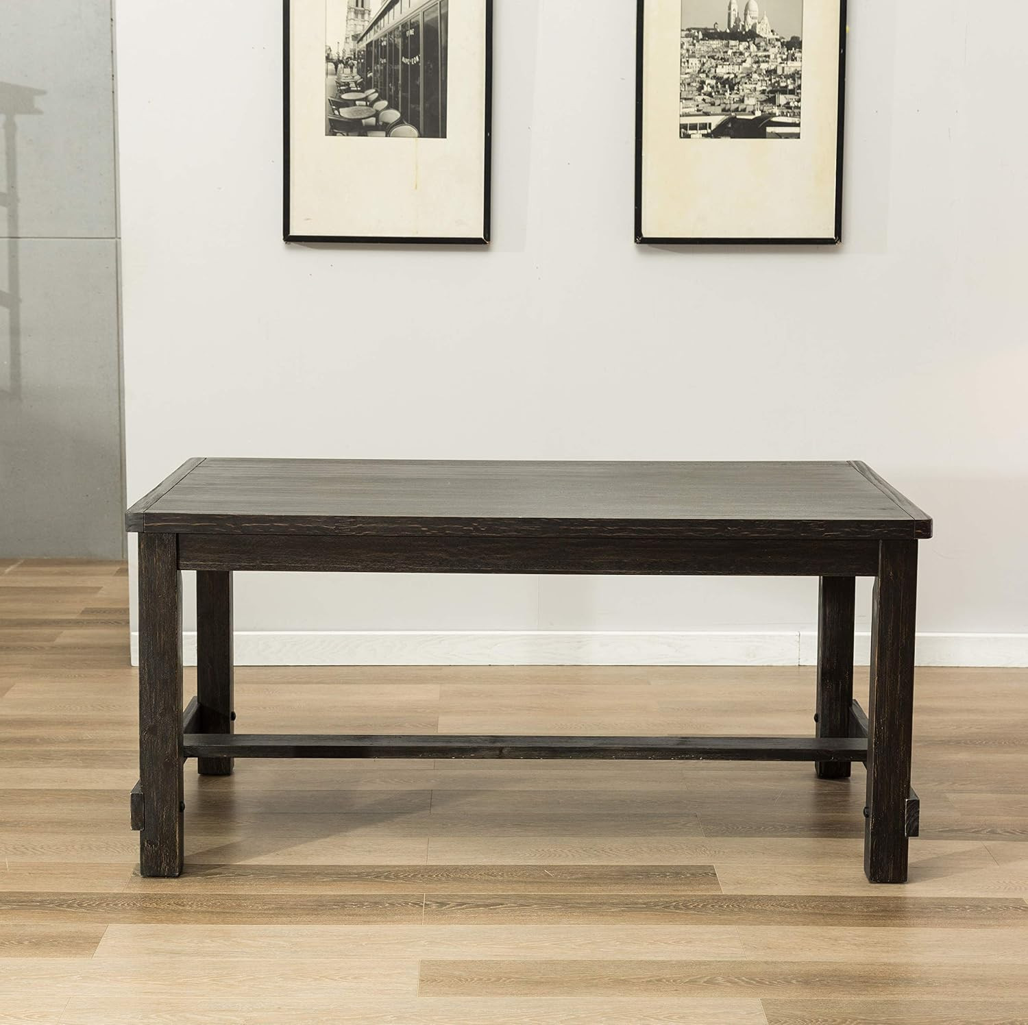 Leviton Wood Dining Set, Table with 4 Chairs, Gray