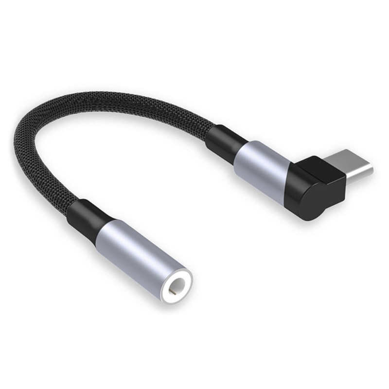High Fidelitys 90° Type C to 3.5mm Female Sound Adapter Cable for Smartphones