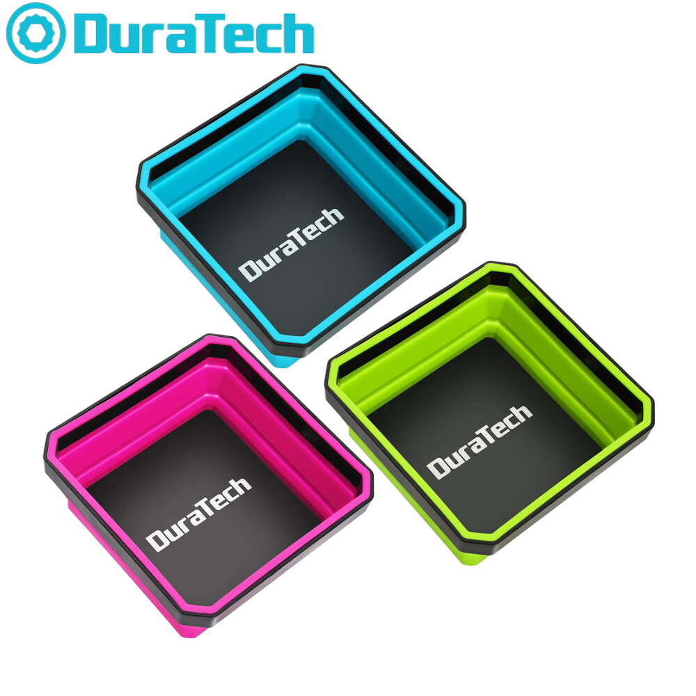 DURATECH Magnetic Foldable Parts Tray Set Collapsible Silicone Tool Tray Set 3PC
