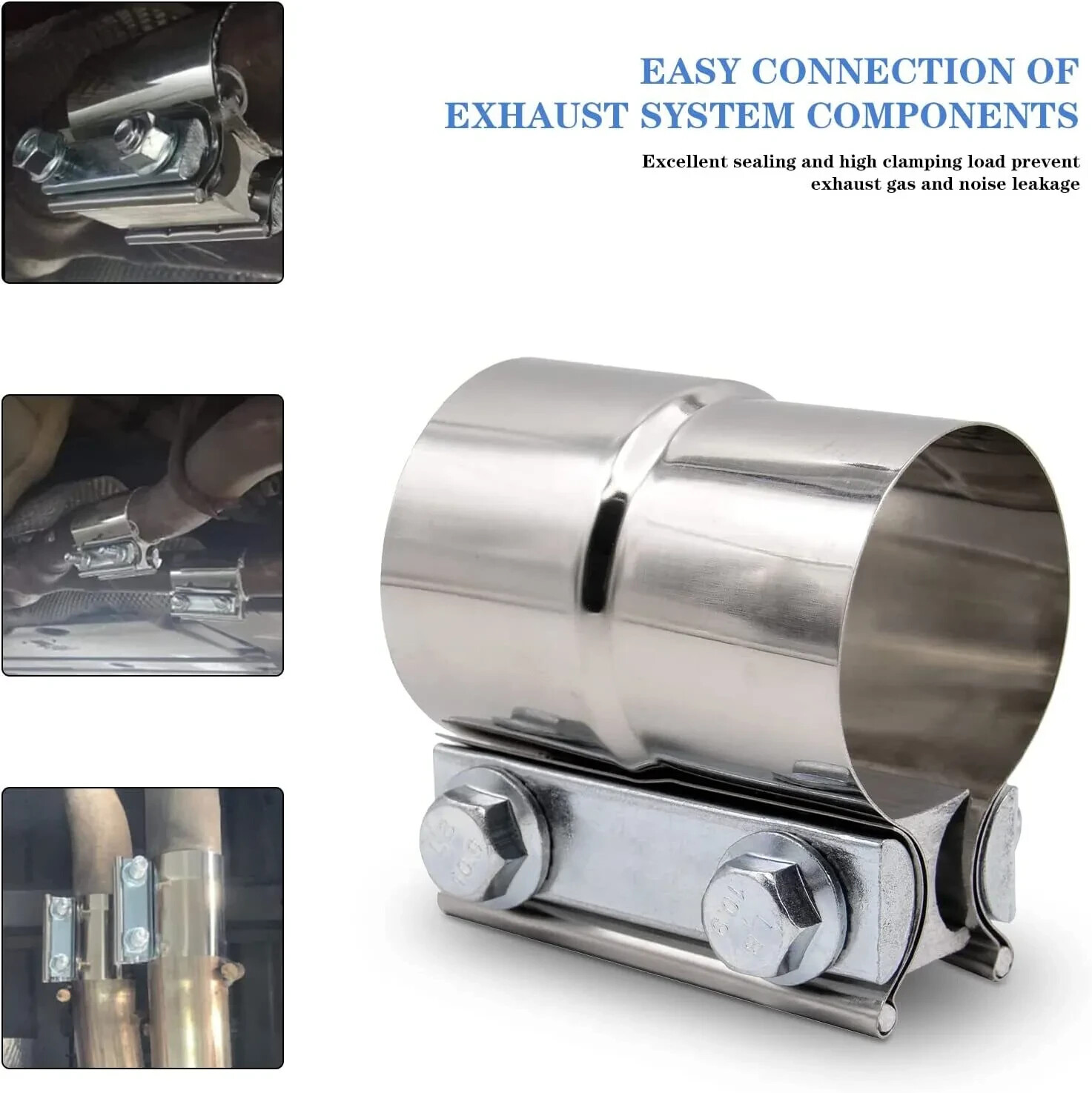 3" Lap Joint Exhaust Band Clamp For Muffler Sleeve Coupler Stainless Steel 3inch