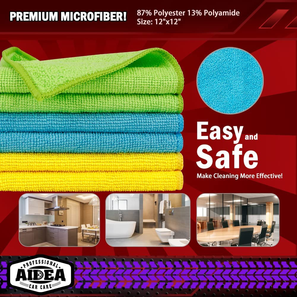 Microfiber Cleaning Cloth, 50PK, Microfiber Towels for Cars, Premium Wash Clo...