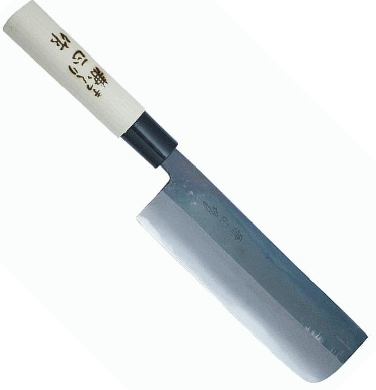 KANETSUNE Nakiri 180mm White Steel #3 Soft Iron Core Magnolia Wood Handle KC-559