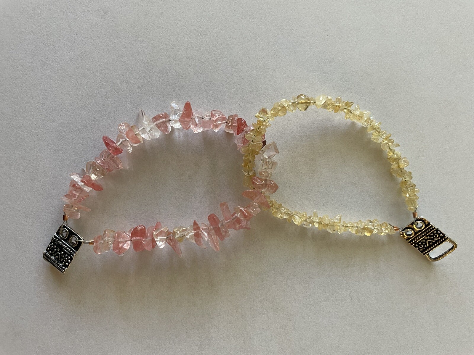 New Handmade Bracelet - Pink & Yellow Crystal