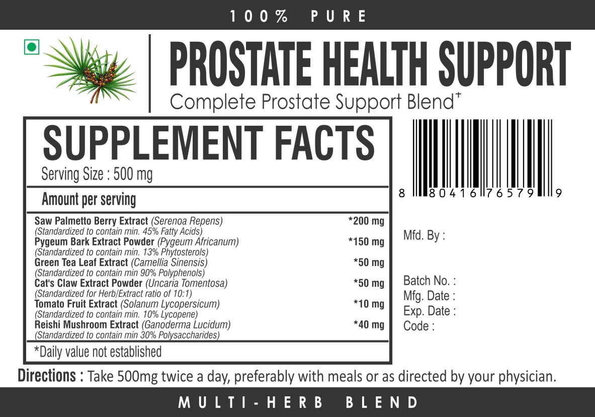 Prostate Support Supplements with Saw Palmetto and Pygeum Bark - Herbal Blend