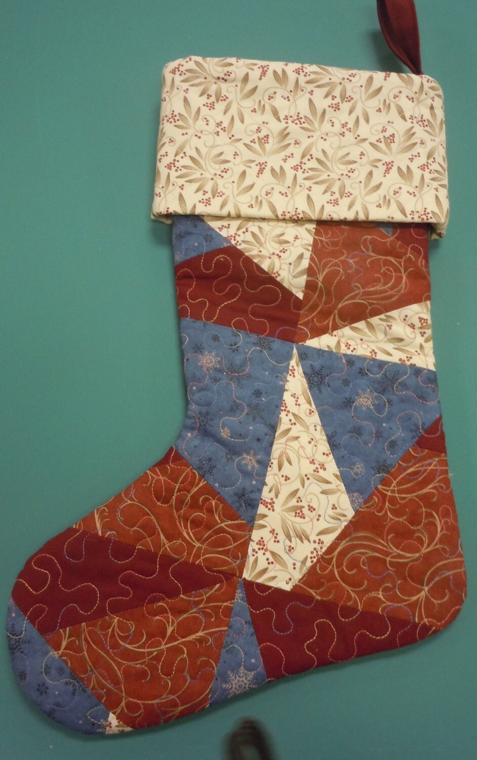 Quilted Patchwork Stocking Pattern by Cut Loose Press