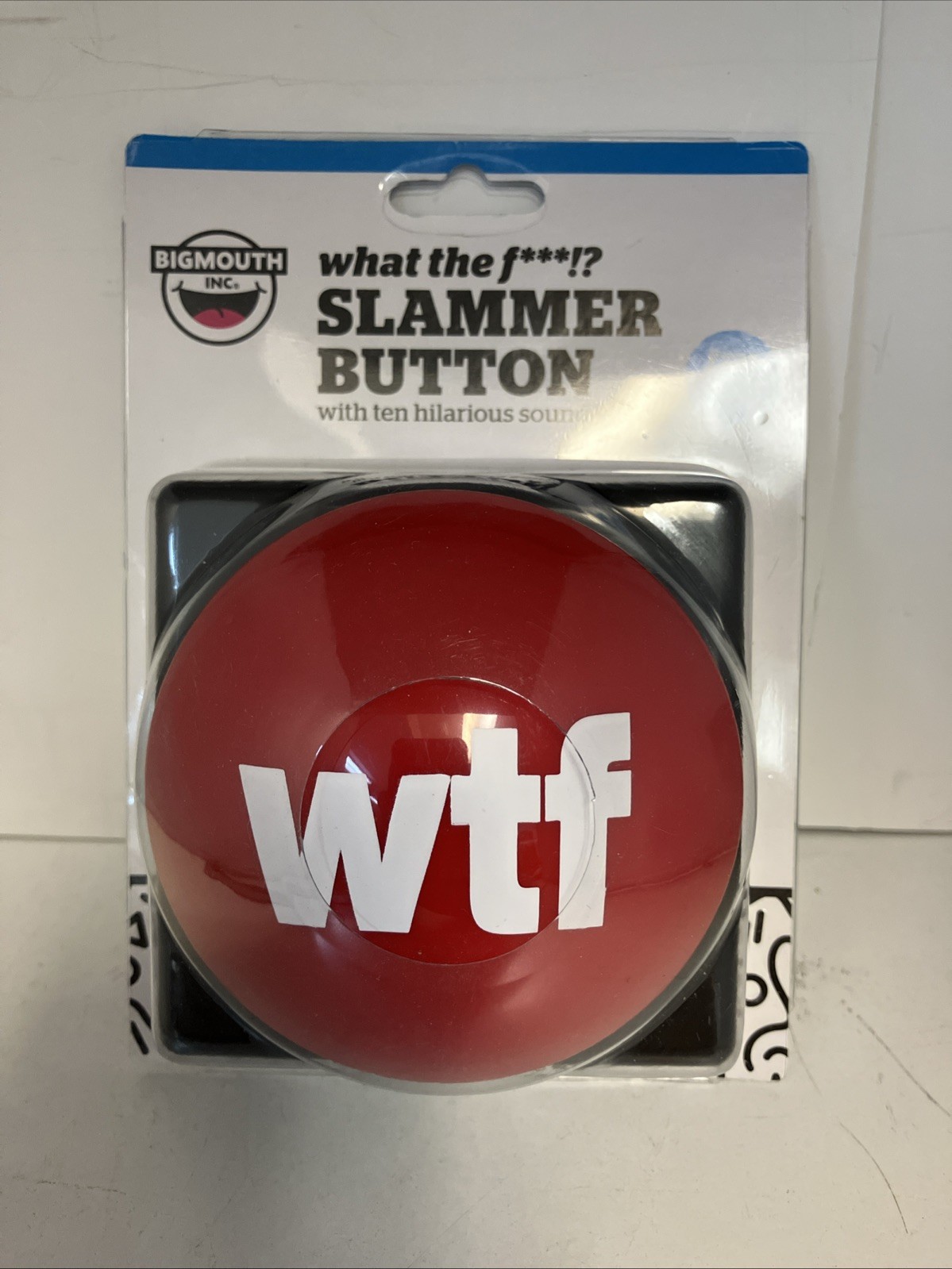WTF “what the f***!?” Talking Slammer Button Funny Humorous Gag Gift