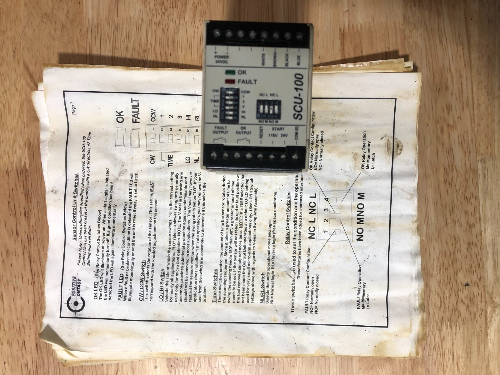 Nordmann SCU-100 Control Unit for PCS-100 Positive Contact Sensor w/ Manual