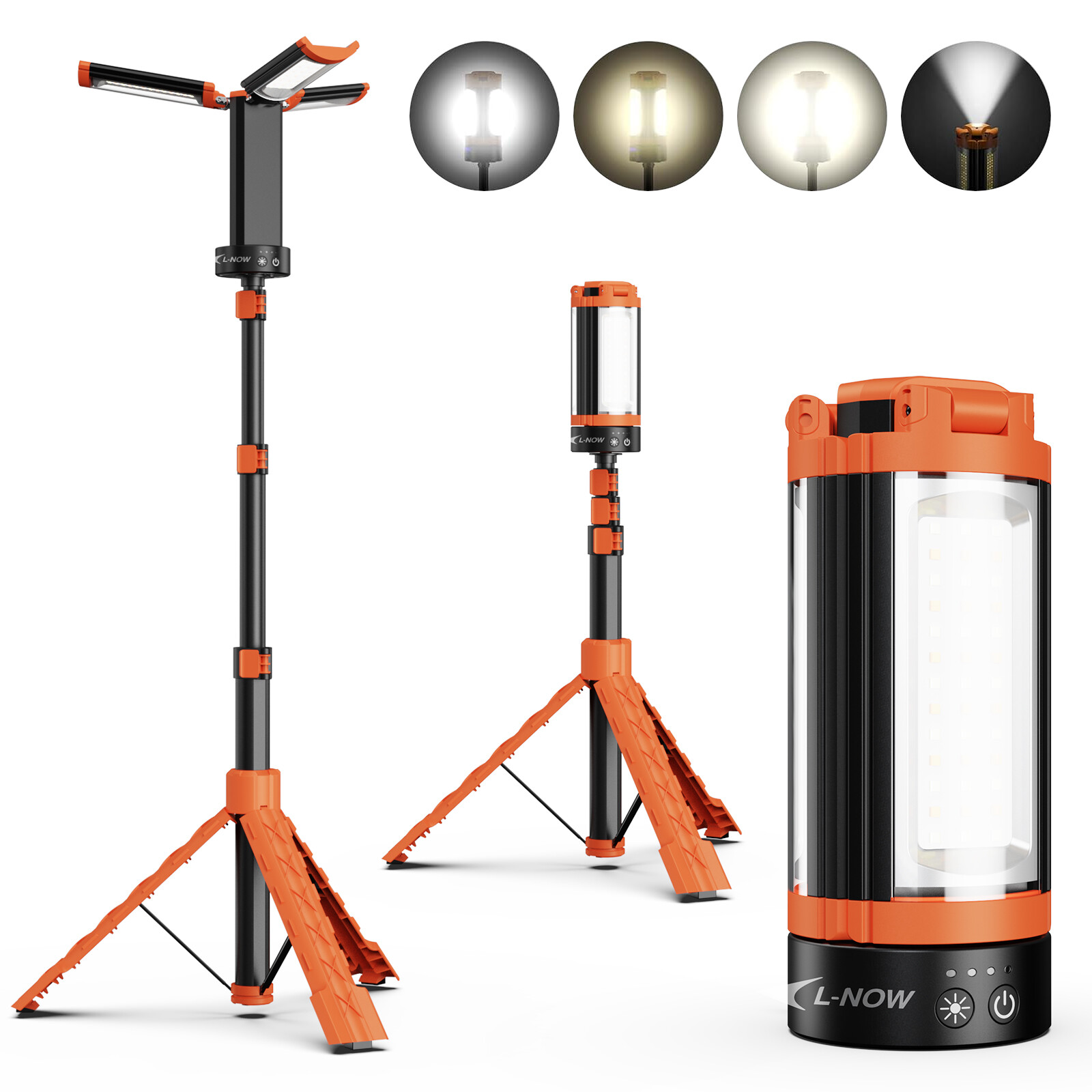 Rechargeable 10000Mah Camping Light with Stand 6.5 Ft Max Height Cordless
