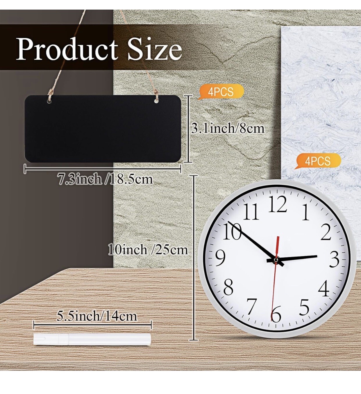 4 Piece Wall Clock