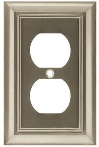 Architectural Single Duplex Wallplate Satin Nickel