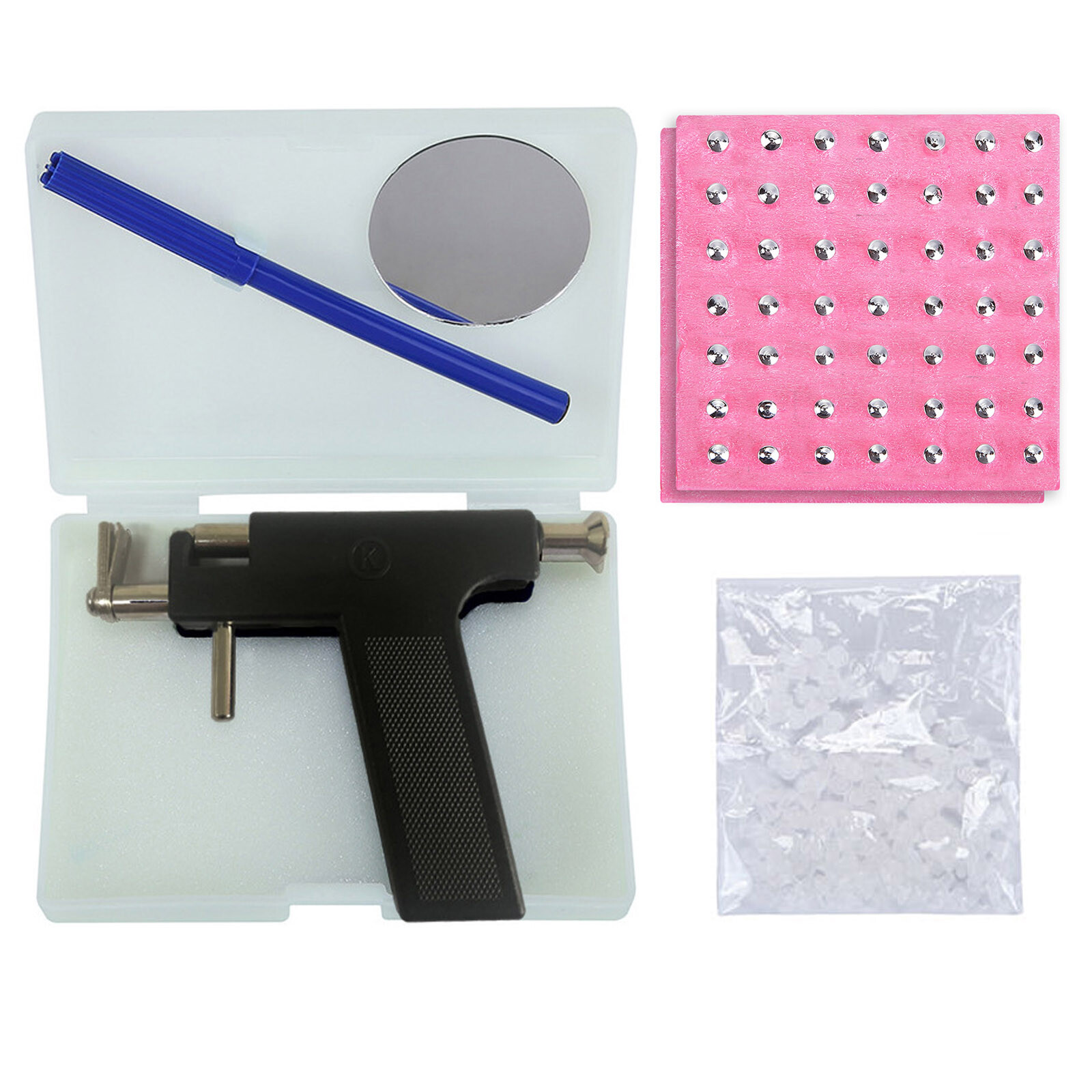 148X Professional Body Piercing Gun Tool Kit Ear Nose Navel Nipple Needles Set