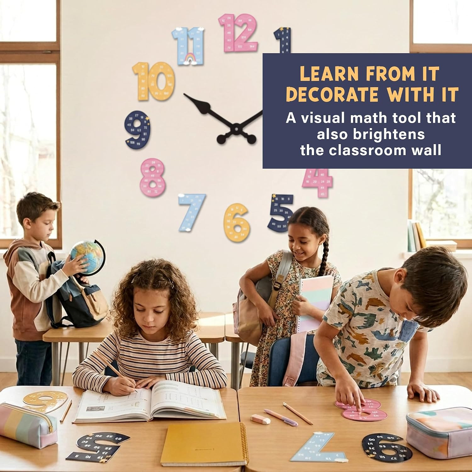 Multiplication Chart Posters for Elementary Boho Counting Numbers Poster