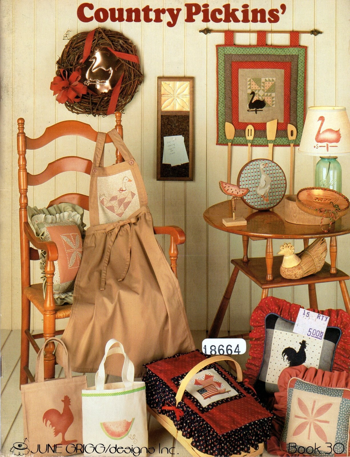 Country Pickins' June Grigg Designs Cross Stitch, Candlewickin', Tin Punch NOS