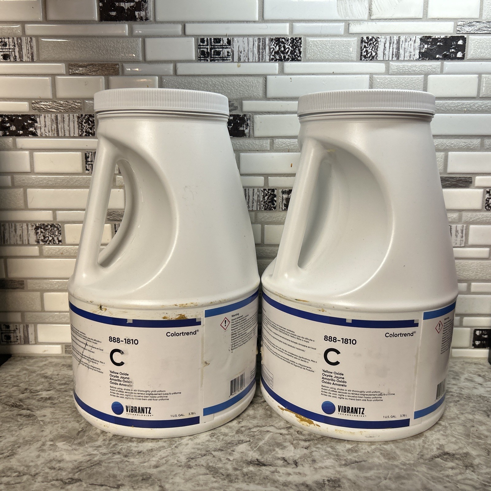 Lot Of 2 Colortrend Vibrantz Paint Colorant/ Tint Yellow Oxide C 888-1810, 1 Gal